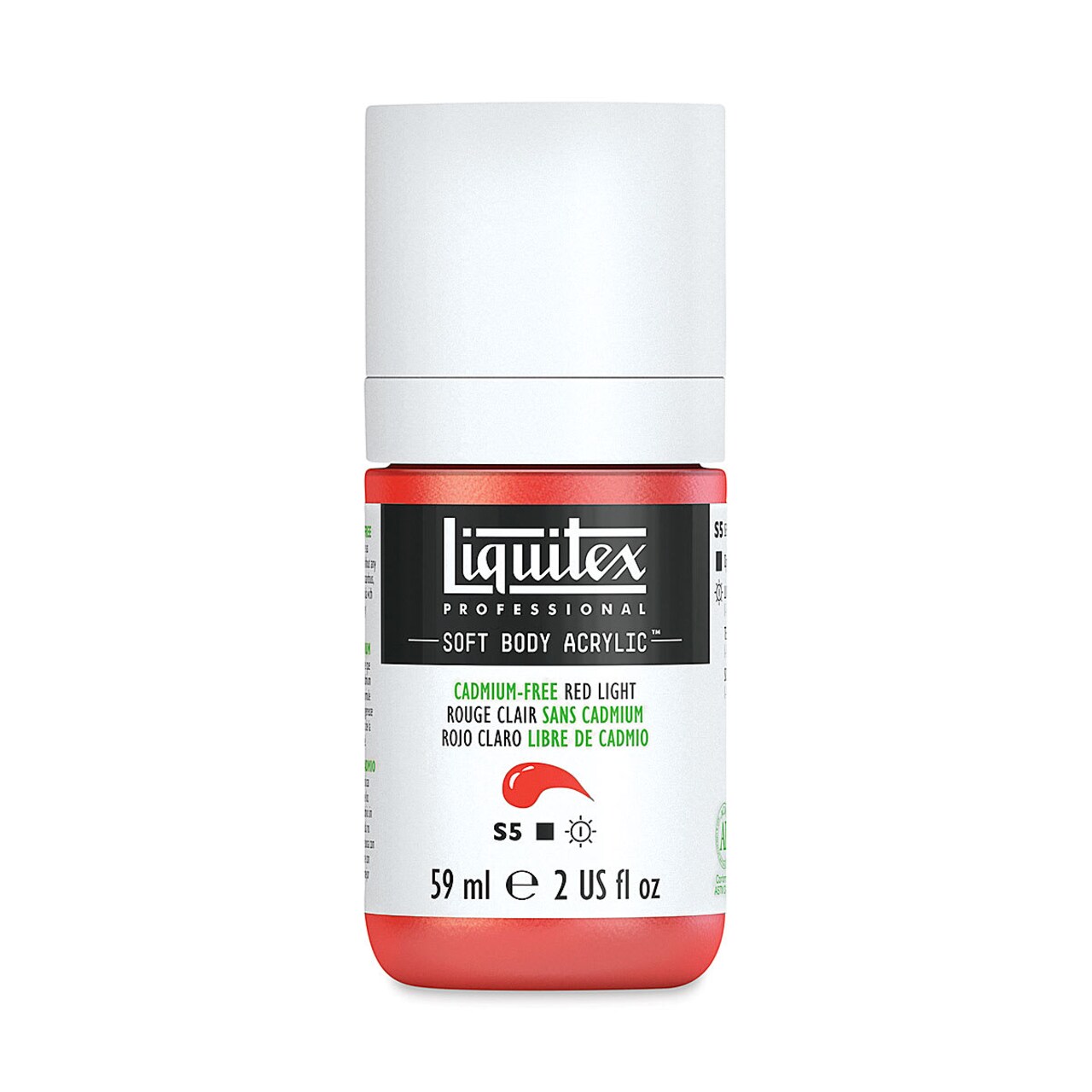 Liquitex Soft Body Artist Acrylics - Cadmium Free Red Light, 59 ml bottle